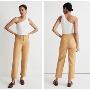 MADEWELL Tall Emmett 2.0 Wide-Leg Crop Pants Earthen Gold Yellow Sz 26 {BB1}